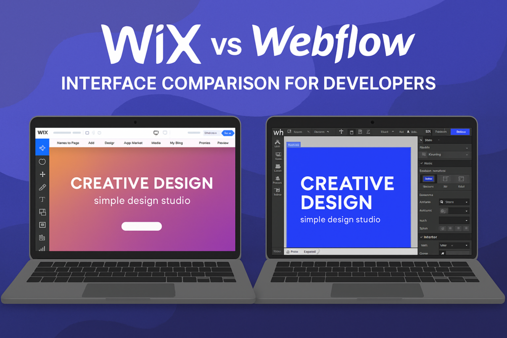 Wix vs Webflow interface comparison for developers
