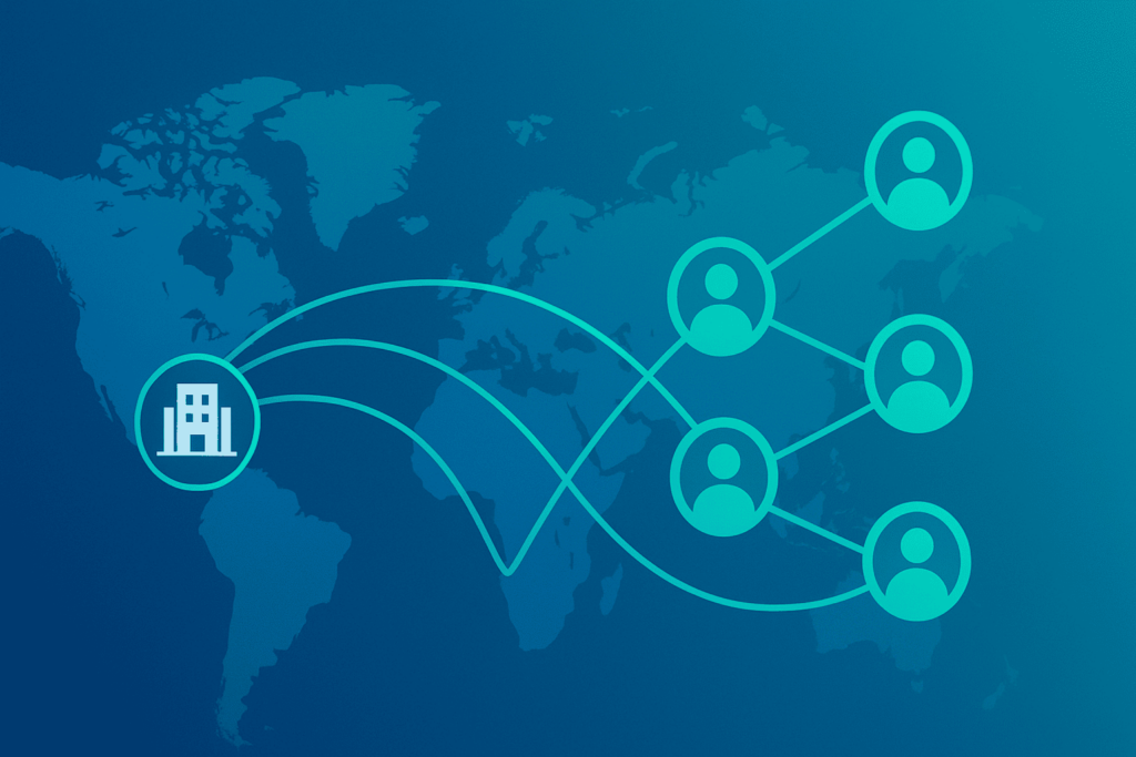 illustrating global connectivity through offshore outsourcing
